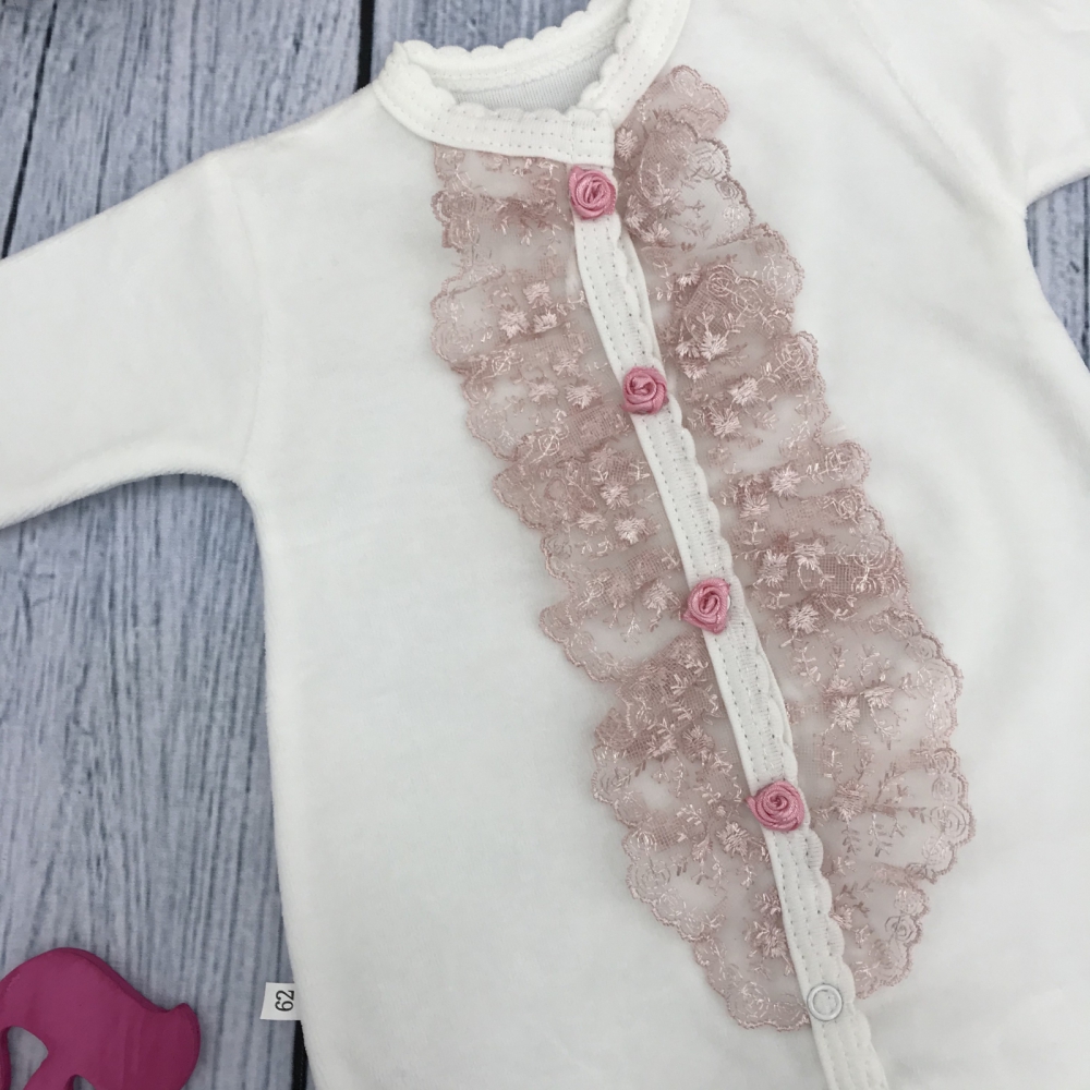 260-П. Комбинезон с шапкой, хлопок 80% велюр 20% ПЭ пудра