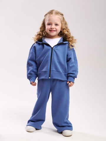 344-ДЖ. Костюм детский оверсайз на молнии, джинса хлопок 65%, 35% ПЭ, 3-х нитка без начеса 98,104,110,116