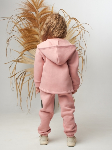 333. Костюм детский (Брюки+Толстовка) на кнопках, пудра, хлопок 65%, 35% ПЭ, 3-х нитка с  начесом 98,104,110,116